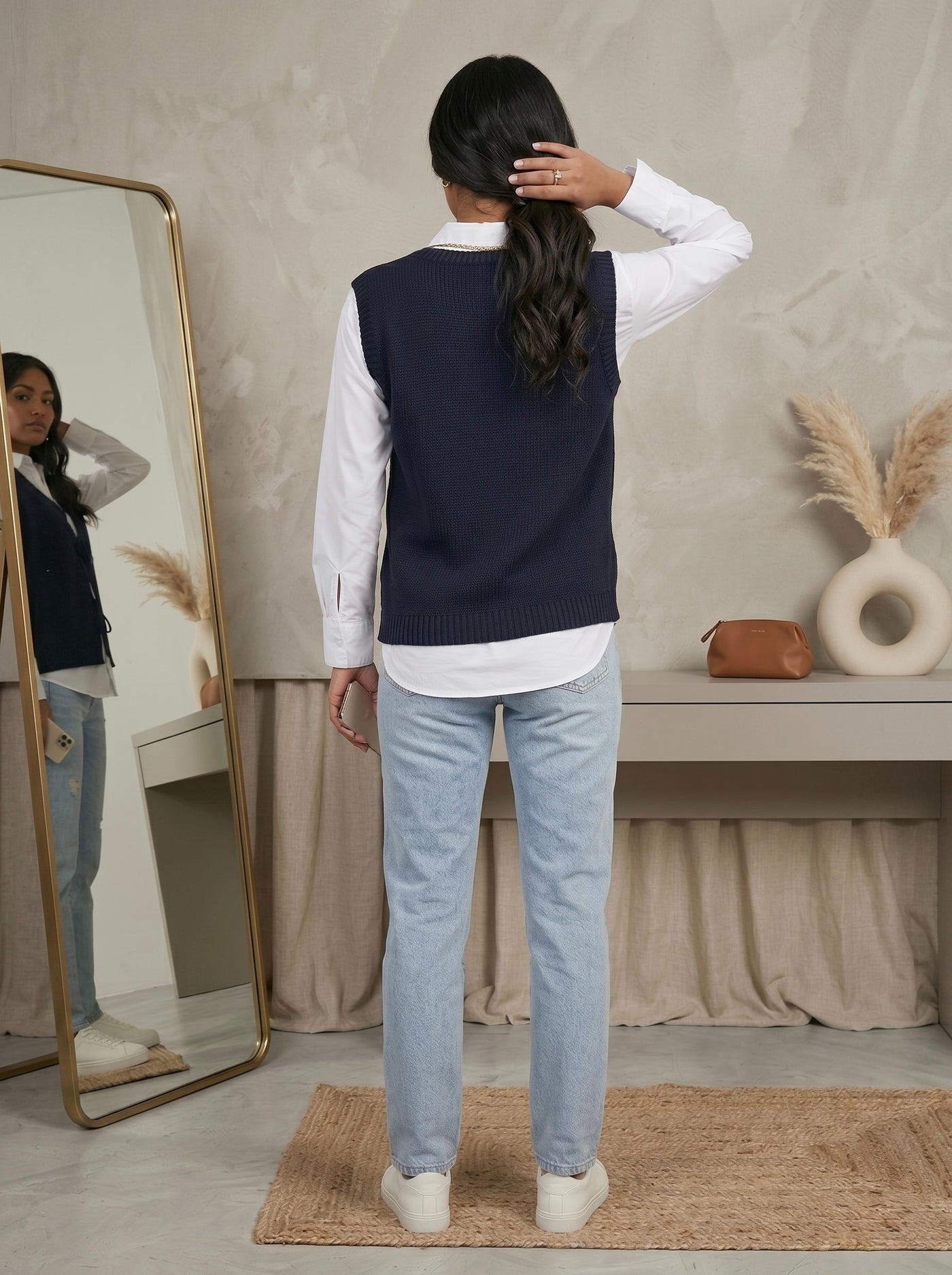 Sophie Trio-Tie Knit Vest Navy