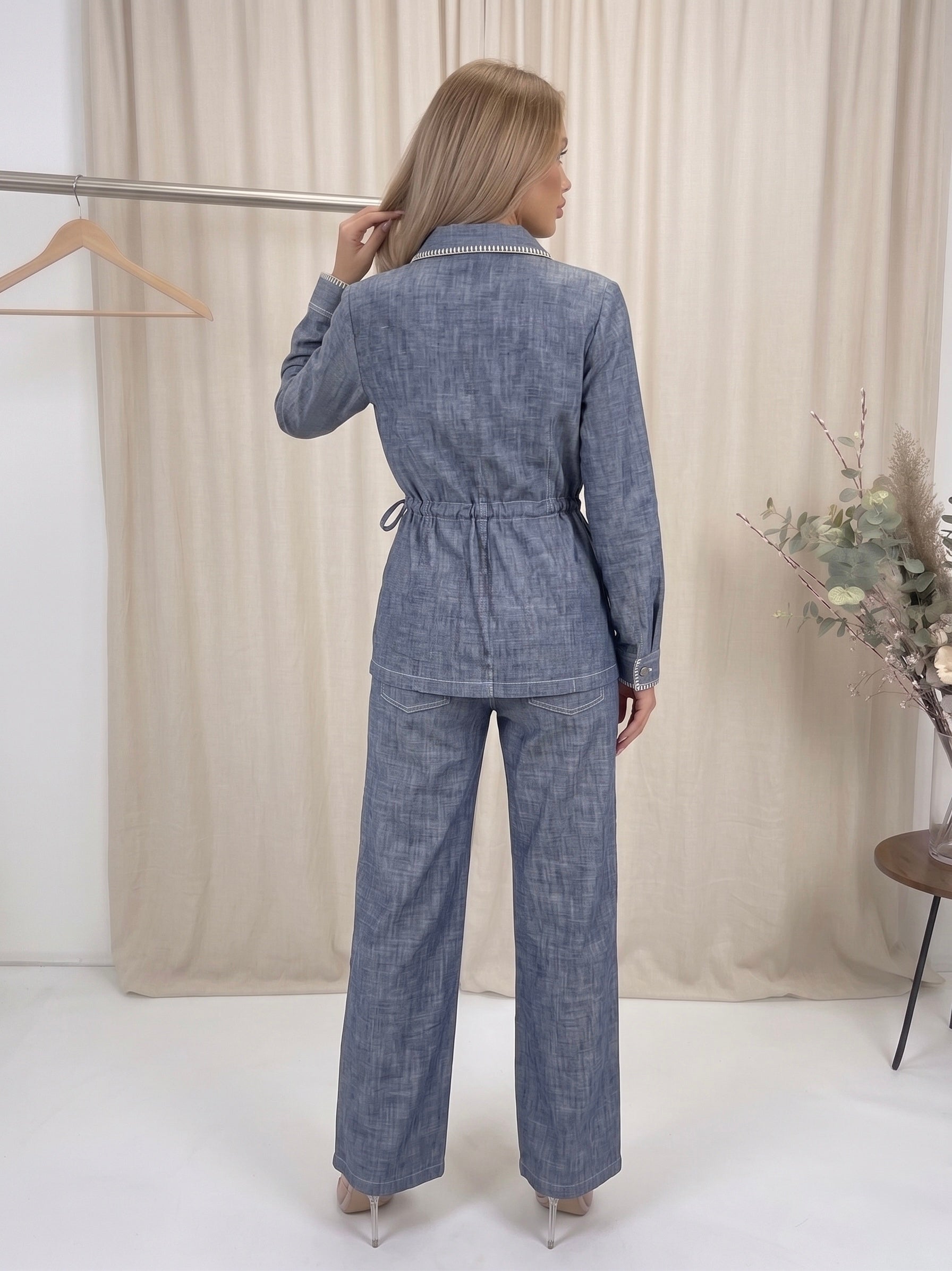 Blue Linen Blend Co-Ord